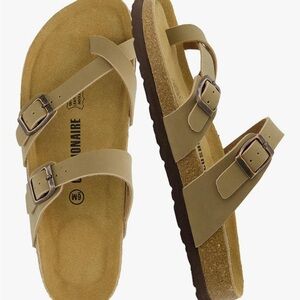 Faux Leather Sandals with Adjustable Buckles